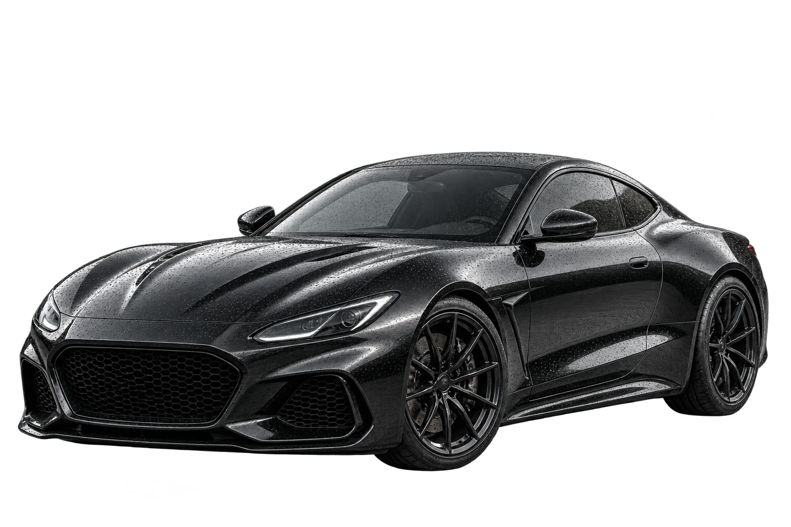 Carro esportivo preto com pintura brilhante, imagem ilustrativa